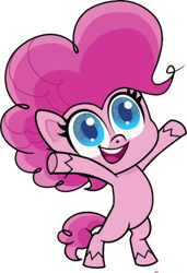 Size: 468x685 | Tagged: safe, artist:pascalmulokozi2, derpibooru import, edit, edited screencap, screencap, pinkie pie, earth pony, pony, g4.5, my little pony: pony life, one click wonder, background removed, belly, bipedal, female, mare, missing cutie mark, not a vector, open mouth, simple background, solo, transparent background