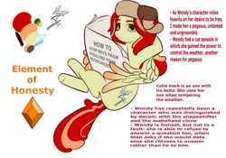 Size: 2048x1431 | Tagged: safe, artist:magoconut, derpibooru import, pegasus, pony, alternate elements of harmony, alternate universe, colored wings, crossover, element of honesty, female, gravity falls, hat, magazine, ponified, reading, simple background, solo, teenager, two toned wings, wendy corduroy, white background, wings, young mare