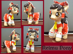 Size: 900x675 | Tagged: safe, artist:cadmiumcrab, derpibooru import, pony, clothes, customized toy, female, hakurei reimu, irl, mare, miko, photo, ponified, skirt, touhou, toy