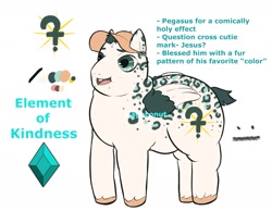 Size: 1885x1463 | Tagged: safe, artist:magoconut, derpibooru import, pegasus, alternate elements of harmony, alternate universe, chubby, crossover, element of kindness, gravity falls, hat, leopard print, male, simple background, solo, soos, stallion, white background