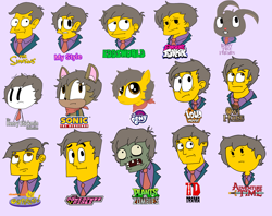 Size: 3699x2923 | Tagged: safe, artist:haileykitty69, derpibooru import, human, kangaroo, pony, undead, zombie, adventure time, crossover, eddsworld, friday night funkin', happy tree friends, henry stickmin, mobian, plants vs zombies, ponified, seymour skinner, sonic the hedgehog (series), species swap, the fairly oddparents, the loud house, the owl house, the powerpuff girls, the simpsons, total drama