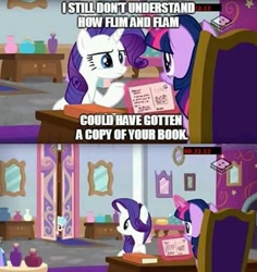 Size: 480x508 | Tagged: safe, derpibooru import, edit, edited screencap, screencap, cozy glow, rarity, twilight sparkle, twilight sparkle (alicorn), alicorn, pegasus, pony, unicorn, boomerang (tv channel), caption, comic, glowing, glowing horn, horn, image macro, impact font, magic, magic aura, needs more jpeg, screencap comic, telekinesis, text, trio