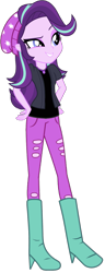 Size: 555x1441 | Tagged: safe, artist:ajosterio, derpibooru import, starlight glimmer, equestria girls, beanie, boots, clothes, cute, eyebrows, female, geode, glimmerbetes, hand on hip, jacket, jewelry, necklace, pants, pockets, raised eyebrow, shoes, short sleeves, simple background, solo, squint, transparent background, vestimet