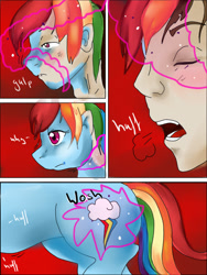 Size: 600x800 | Tagged: safe, artist:kaeaskavi, derpibooru import, rainbow dash, human to pony, species swap, transformation