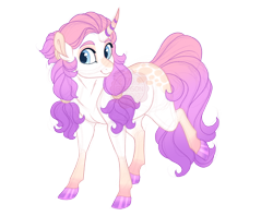 Size: 2900x2300 | Tagged: safe, artist:gigason, derpibooru import, oc, oc only, oc:mitten, pony, unicorn, curved horn, female, horn, magical lesbian spawn, mare, offspring, parent:fluttershy, parent:rarity, parents:flarity, simple background, solo, transparent background, watermark