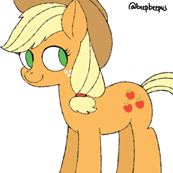 Size: 512x512 | Tagged: safe, artist:beepbeep, derpibooru import, applejack, earth pony, pony, applejack's hat, clothes, cowboy hat, female, hat, mare, simple background, white background