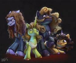 Size: 2048x1706 | Tagged: safe, artist:brdte, derpibooru import, alicorn, earth pony, pegasus, pony, unicorn, james hetfield, jason newsted, kirk hammett, lars ulrich, male, metallica, ponified, stallion