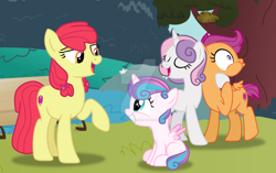 Size: 1280x806 | Tagged: safe, artist:hate-love12, derpibooru import, apple bloom, princess flurry heart, scootaloo, sweetie belle, alicorn, earth pony, pegasus, pony, unicorn, base used, cutie mark crusaders, deviantart watermark, obtrusive watermark, older, watermark