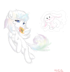 Size: 1916x1980 | Tagged: safe, derpibooru import, oc, oc only, rabbit, unicorn, animal, mane, simple background, solo, white background