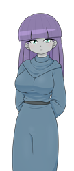 Size: 1246x2879 | Tagged: safe, artist:batipin, derpibooru import, part of a set, maud pie, equestria girls, breasts, female, hands behind back, maud pies, simple background, solo, transparent background