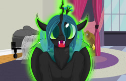 Size: 1280x825 | Tagged: safe, artist:redpaladin, derpibooru import, queen chrysalis, changeling, bugbutt, butt, female, hips, human to changeling, human to pony, male to female, mare, open mouth, rule 63, species swap, transformation, transgender transformation