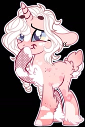 Size: 959x1425 | Tagged: safe, artist:kreedie, derpibooru import, oc, oc only, pony, unicorn, base used, black background, chest fluff, ear piercing, earring, female, fishnet stockings, horn, jewelry, laughing, mare, piercing, raised hoof, raised leg, simple background, smiling, solo, unicorn oc