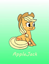 Size: 1200x1589 | Tagged: safe, artist:beepbeep, derpibooru import, applejack, earth pony, pony, female, gradient background, mare, solo