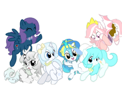 Size: 1872x1608 | Tagged: safe, derpibooru import, oc, earth pony, kirin, pegasus, unicorn, 2023 community collab, derpibooru community collaboration, friends, simple background, transparent background