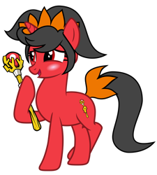 Size: 1024x1138 | Tagged: artist needed, safe, earth pony, pony, ashley (warioware), blushing, cute, magic staff, ponified, simple background, smiling, staff, transparent background, vector, warioware