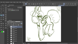 Size: 1920x1080 | Tagged: safe, artist:voxtra, derpibooru import, oc, oc only, pegasus, pony, beanie, big ears, clip studio paint, ears, fluffy, glasses, hat, lidded eyes, no gender, screenshots, short hair, sketch, solo, wings, wip