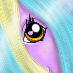 Size: 501x500 | Tagged: safe, artist:noelle23, derpibooru import, earth pony, pony, g3, close-up, extreme close-up, eye, female, hair, heart, heart eyes, lickity split, looking at you, mane, mare, solo, wingding eyes