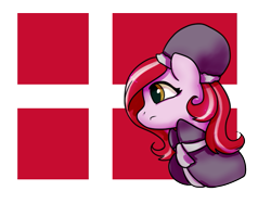 Size: 859x646 | Tagged: safe, artist:brella, derpibooru import, oc, oc only, pony, denmark, nation ponies, national flag, ponified, solo