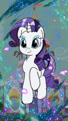 Size: 720x1281 | Tagged: safe, color edit, derpibooru import, edit, rarity, pony, unicorn, my little pony: the manga, carousel boutique, colored, solo, wallpaper
