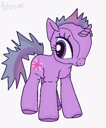 Size: 359x432 | Tagged: safe, artist:bloommoonbeam, derpibooru import, twilight sparkle, unicorn twilight, pony, unicorn, creepy twilight, simple background, solo, white background