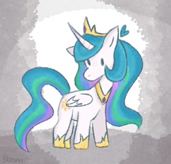 Size: 1372x1312 | Tagged: safe, artist:bloommoonbeam, derpibooru import, princess celestia, alicorn, pony, crown, female, jewelry, regalia, solo