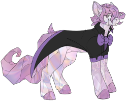 Size: 2500x1998 | Tagged: safe, artist:nega-subucni, artist:negasubucni, derpibooru import, oc, oc only, oc:brittle harmony, crystal pony, pony, bowtie, clothes, colored hooves, crystal pony oc, high res, jacket, monocle, simple background, solo, transparent background