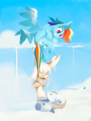 Size: 3000x4000 | Tagged: safe, artist:frisccy, derpibooru import, rainbow dash, pegasus, crossover, made in abyss, nanachi