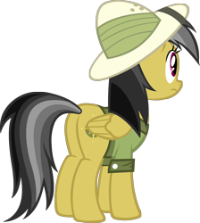 Size: 2500x2784 | Tagged: safe, artist:alexstrazse, derpibooru import, daring do, pegasus, pony, butt, female, folded wings, mare, plot, simple background, solo, transparent background, vector, wings