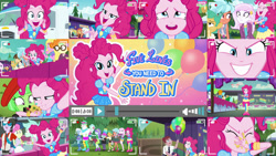 Size: 1280x721 | Tagged: safe, derpibooru import, editor:quoterific, bon bon, bulk biceps, dj pon-3, flash sentry, lyra heartstrings, maud pie, pinkie pie, snails, snips, sunset shimmer, sweetie drops, trixie, vinyl scratch, better together, equestria girls, five lines you need to stand in