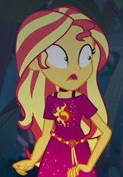 Size: 626x900 | Tagged: safe, derpibooru import, screencap, sunset shimmer, better together, equestria girls, spring breakdown, cropped, solo