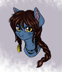 Size: 1628x1900 | Tagged: safe, artist:vetta, derpibooru import, earth pony, pony, avatar, bust, james cameron's avatar, ponified, solo