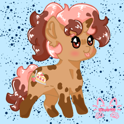 Size: 1280x1280 | Tagged: safe, artist:_niveria_, derpibooru import, oc, oc only, oc:ichigo, pony, unicorn, :p, cutie mark, horn, solo, tongue, tongue out, unicorn oc