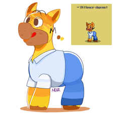 Size: 995x900 | Tagged: safe, artist:dsstoner, earth pony, pony, clothes, crossover, homer simpson, pants, poner simpson, ponified, pony town, shirt, simple background, solo, the simpsons, white background