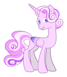 Size: 1172x1357 | Tagged: safe, artist:lanternik, derpibooru import, princess cadance, alicorn, pony, base used, grin, redesign, simple background, slim, smiling, solo, thin, transparent background