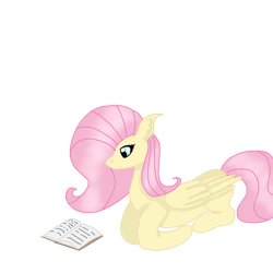 Size: 1000x1000 | Tagged: safe, artist:fluttershy_mop, derpibooru import, fluttershy, pegasus, pony, book, female, lying down, reading, simple background, solo, transparent background, wings