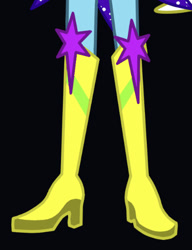 Size: 425x552 | Tagged: safe, derpibooru import, princess flurry heart, equestria girls, black background, boots, crystal guardian, high heel boots, legs, pictures of legs, shoes, simple background, solo