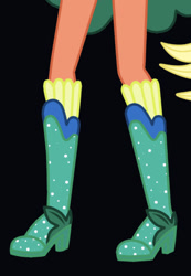 Size: 414x600 | Tagged: safe, derpibooru import, derpy hooves, equestria girls, black background, boots, crystal guardian, high heel boots, legs, pictures of legs, shoes, simple background, solo