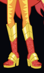 Size: 315x516 | Tagged: safe, derpibooru import, sunset shimmer, equestria girls, black background, boots, crystal guardian, high heel boots, legs, pictures of legs, shoes, simple background, solo