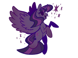 Size: 2732x2048 | Tagged: safe, artist:leafytaffy, derpibooru import, twilight sparkle, twilight sparkle (alicorn), alicorn, pony, female, mare, open mouth, open smile, simple background, smiling, solo, spread wings, transparent background, wings
