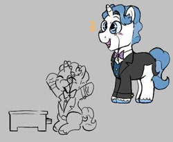 Size: 422x346 | Tagged: safe, artist:dsstoner, fancypants, pony, unicorn, aggie.io, clothes, colt, colt fancypants, foal, male, monocle, musical instrument, piano, sitting, suit, younger