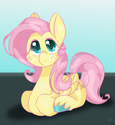 Size: 1000x1090 | Tagged: safe, artist:pagophasia, derpibooru exclusive, derpibooru import, fluttershy, pegasus, pony, blushing, colored hooves, cute, cutie mark eyes, eye reflection, female, impossibly long eyelashes, looking at you, looking up, looking up at you, lying down, ponyloaf, prone, reflection, shyabetes, simple background, solo, unshorn fetlocks, wingding eyes, wings