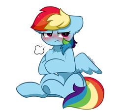 Size: 3284x2990 | Tagged: safe, artist:kittyrosie, derpibooru import, rainbow dash, pegasus, pony, blushing, cute, dashabetes, female, mare, simple background, solo, transparent background, tsunderainbow, tsundere