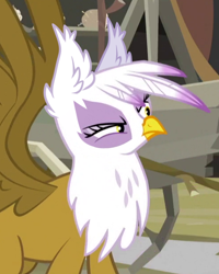 Size: 492x616 | Tagged: safe, artist:mirtash, derpibooru import, edit, edited screencap, screencap, gilda, griffon, cropped, eared griffon, ears, female, solo, spread wings, wings