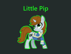 Size: 1690x1290 | Tagged: safe, artist:varwing, derpibooru import, oc, oc:littlepip, pony, unicorn, fallout equestria, female, gray background, horn, mare, simple background, solo, unicorn oc