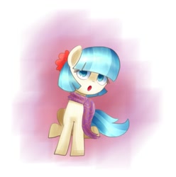 Size: 951x960 | Tagged: safe, artist:andromedasparkz, derpibooru import, coco pommel, earth pony, pony, female, open mouth, solo