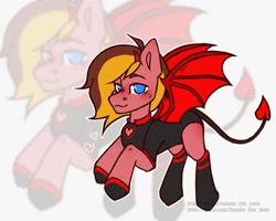 Size: 1280x1026 | Tagged: safe, artist:хлебушек, derpibooru import, oc, oc:drew dru, incubus, incubus pony, pony, bat wings, devil tail, no pupils, solo, tail, wings, zoom layer