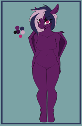 Size: 2805x4316 | Tagged: safe, artist:arume_lux, derpibooru import, oc, oc:vim, anthro, bat pony, breasts, commission, featureless breasts, female, reference sheet, solo