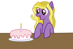 Size: 600x400 | Tagged: safe, derpibooru import, lily blossom, pegasus, pony, cake, female, food, simple background, solo, transparent background