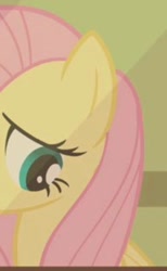 Size: 500x810 | Tagged: safe, derpibooru import, screencap, fluttershy, pegasus, pony, baby cakes, cropped, looking down, solo