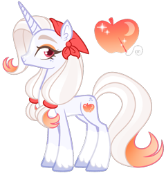 Size: 1071x1116 | Tagged: safe, artist:twilightpriincess, derpibooru import, oc, oc only, oc:vermillion delilah, pony, unicorn, female, magical lesbian spawn, mare, offspring, parent:applejack, parent:rarity, parents:rarijack, simple background, solo, transparent background